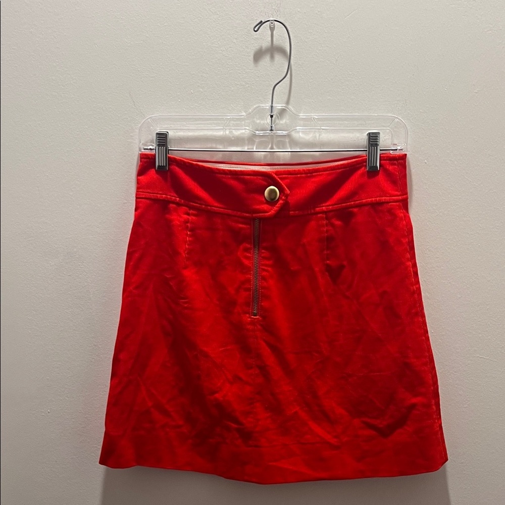 J. Crew Vibrant Orange Corduroy Mini Skirt